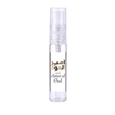 Heldere parfumverstuiver van Lattafa Parfum Ameer met notes agarwood en oud intense